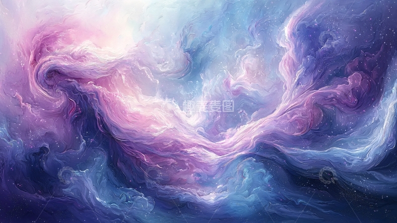 高清大图下载【趣麦麦图】梦幻紫色烟雾宇宙