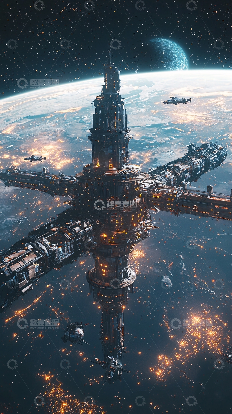 高清大图下载【趣麦麦图】太空轨道站