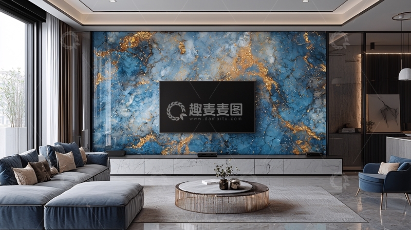 高清大图下载【趣麦麦图】现代轻奢客厅电视背景墙