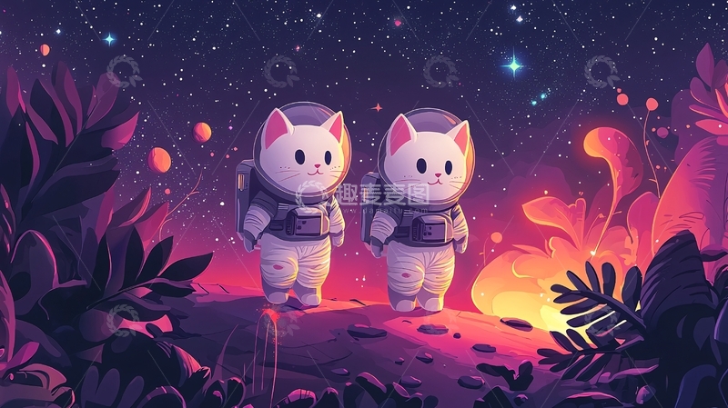 高清大图下载【趣麦麦图】太空猫