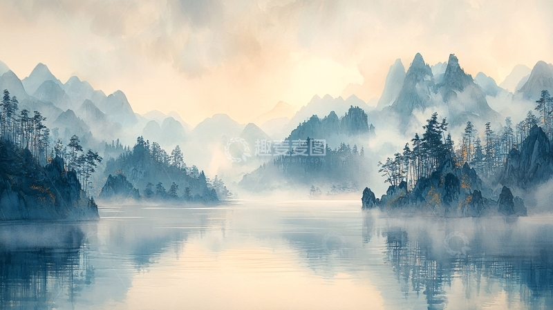 高清大图下载【趣麦麦图】水墨山水画860