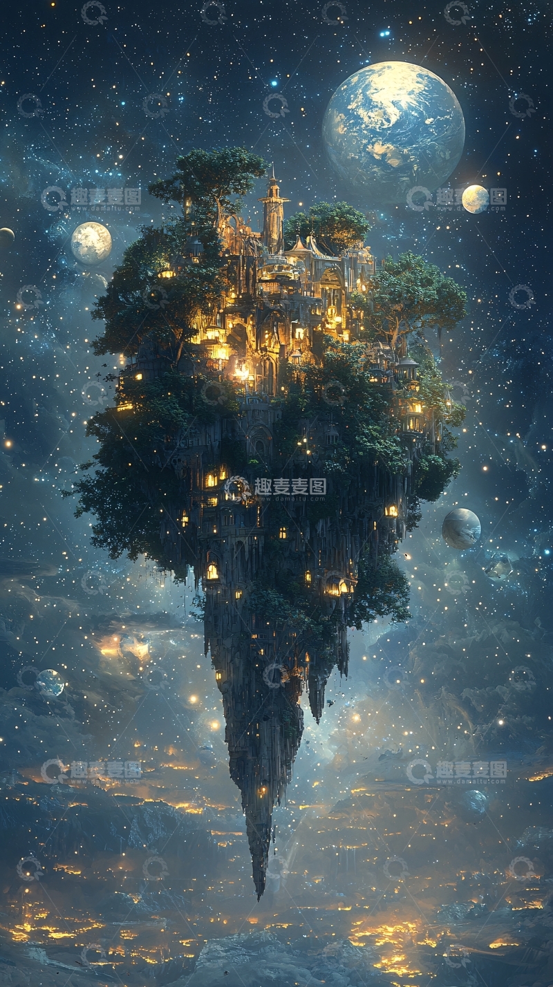 高清大图下载【趣麦麦图】宇宙岛屿