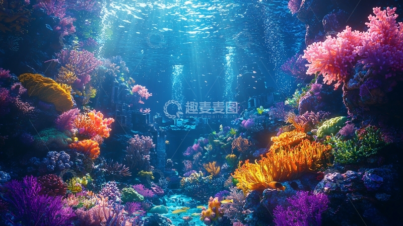 高清大图下载【趣麦麦图】海底珊瑚礁景观
