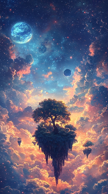 漂浮的树与星球