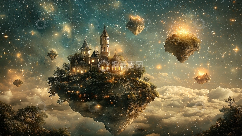 高清大图下载【趣麦麦图】漂浮的城堡