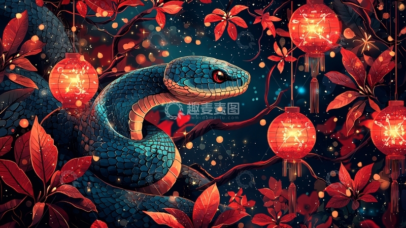 蓝宝石蛇与红灯笼