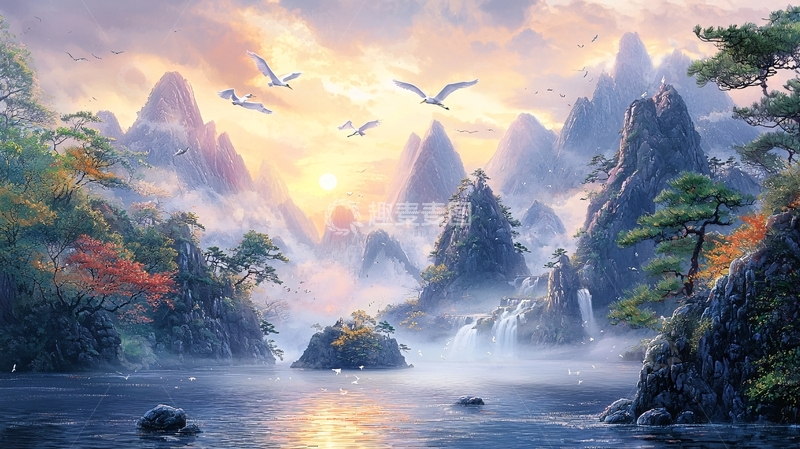 高清大图下载【趣麦麦图】仙境山水画