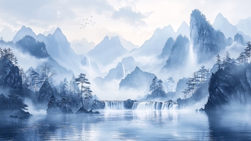 水墨画山水