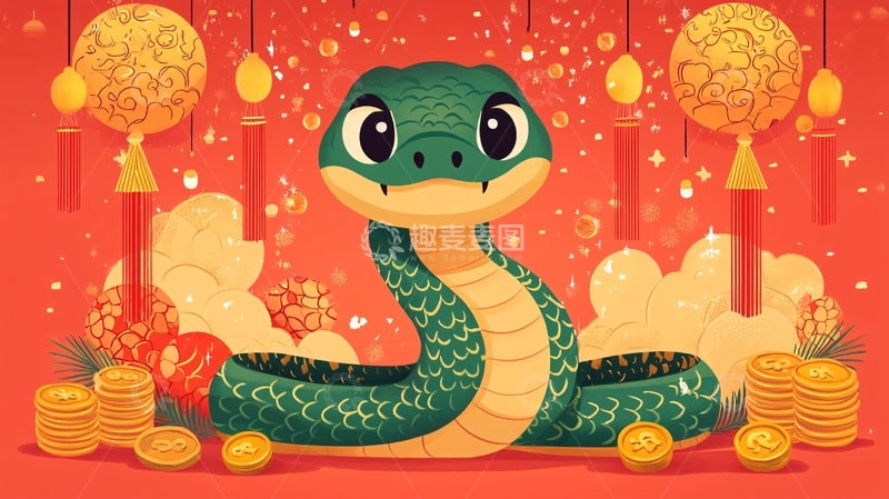 高清大图下载【趣麦麦图】卡通蛇