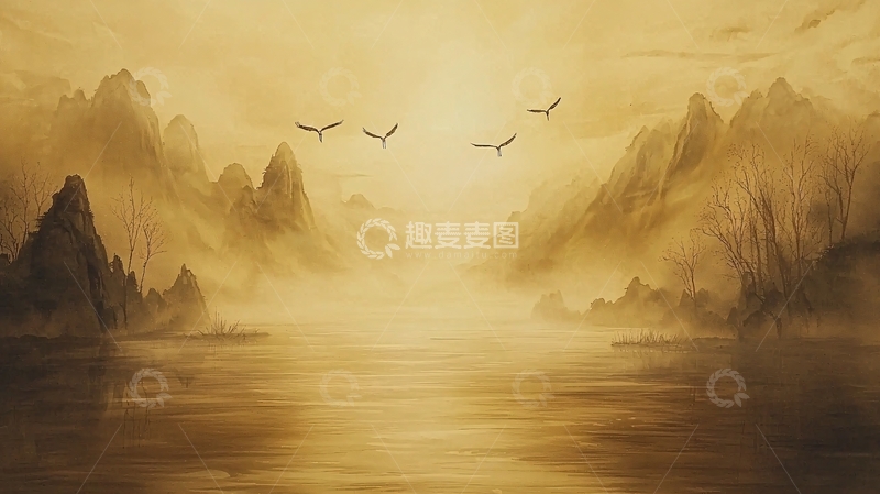 高清大图下载【趣麦麦图】金色山峦