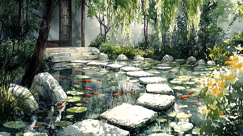 高清大图下载【趣麦麦图】中式庭院