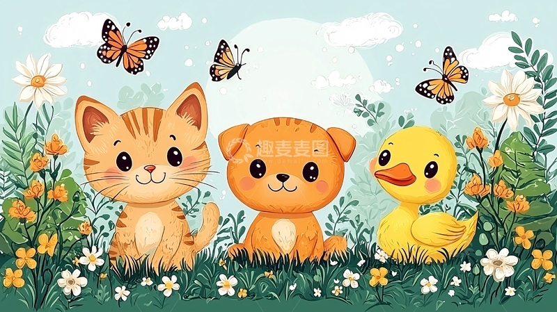 高清大图下载【趣麦麦图】卡通小动物