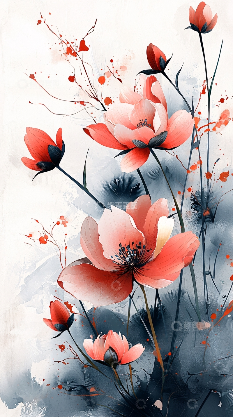 高清大图下载【趣麦麦图】水彩花卉56