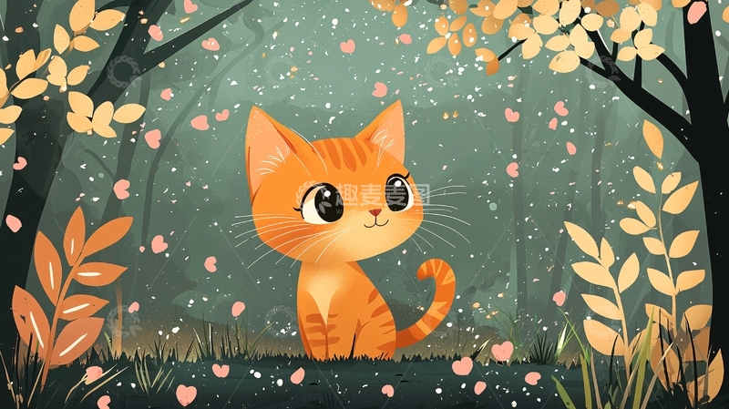 高清大图下载【趣麦麦图】森林小猫