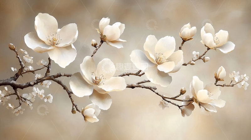 玉兰花枝高清图片