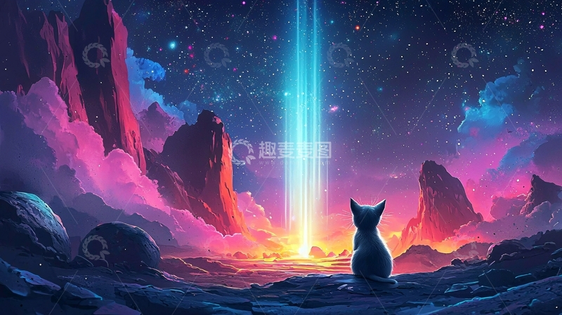 高清大图下载【趣麦麦图】太空猫咪