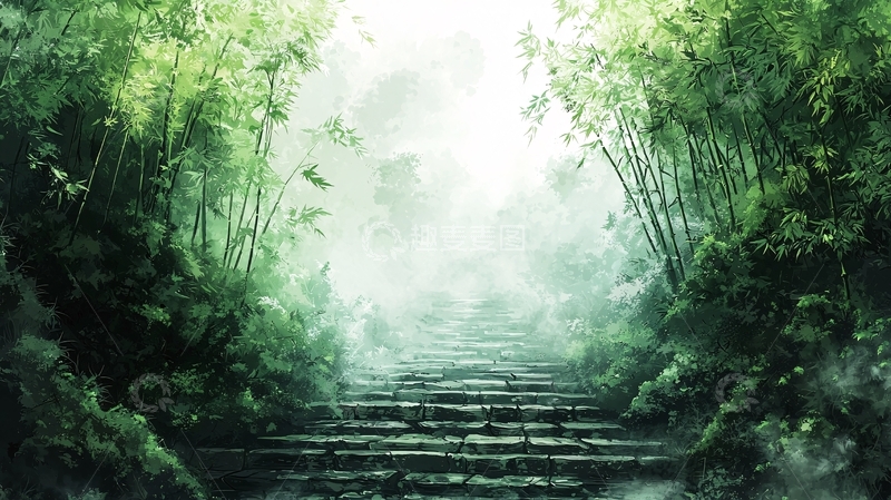 高清大图下载【趣麦麦图】竹林小径