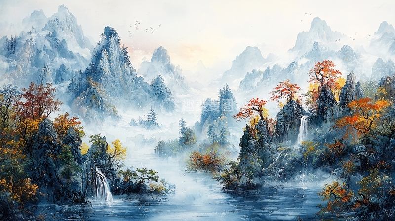 高清大图下载【趣麦麦图】水墨山水画892
