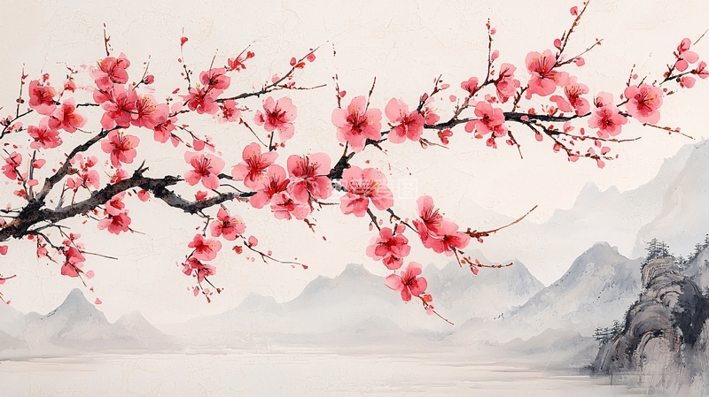 高清大图下载【趣麦麦图】水墨画梅花