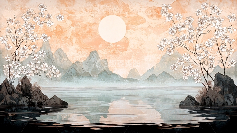 高清大图下载【趣麦麦图】水墨山水画897