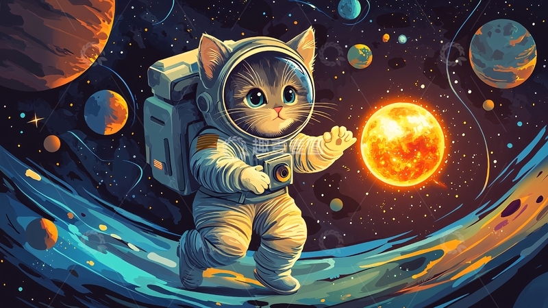 高清大图下载【趣麦麦图】太空猫