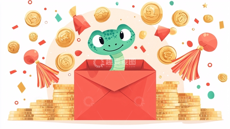 卡通蛇红包