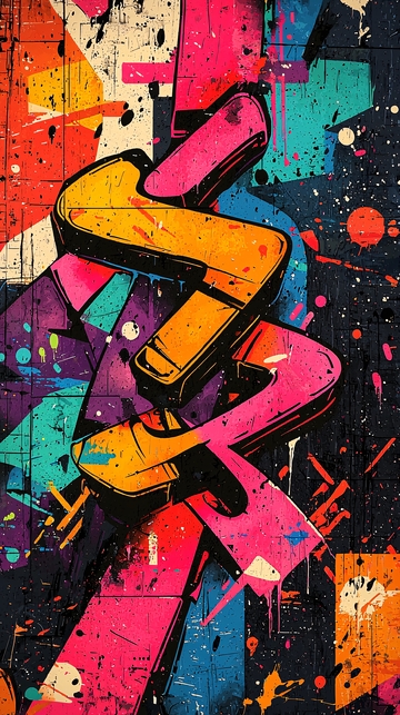 色彩斑斓的抽象涂鸦艺术