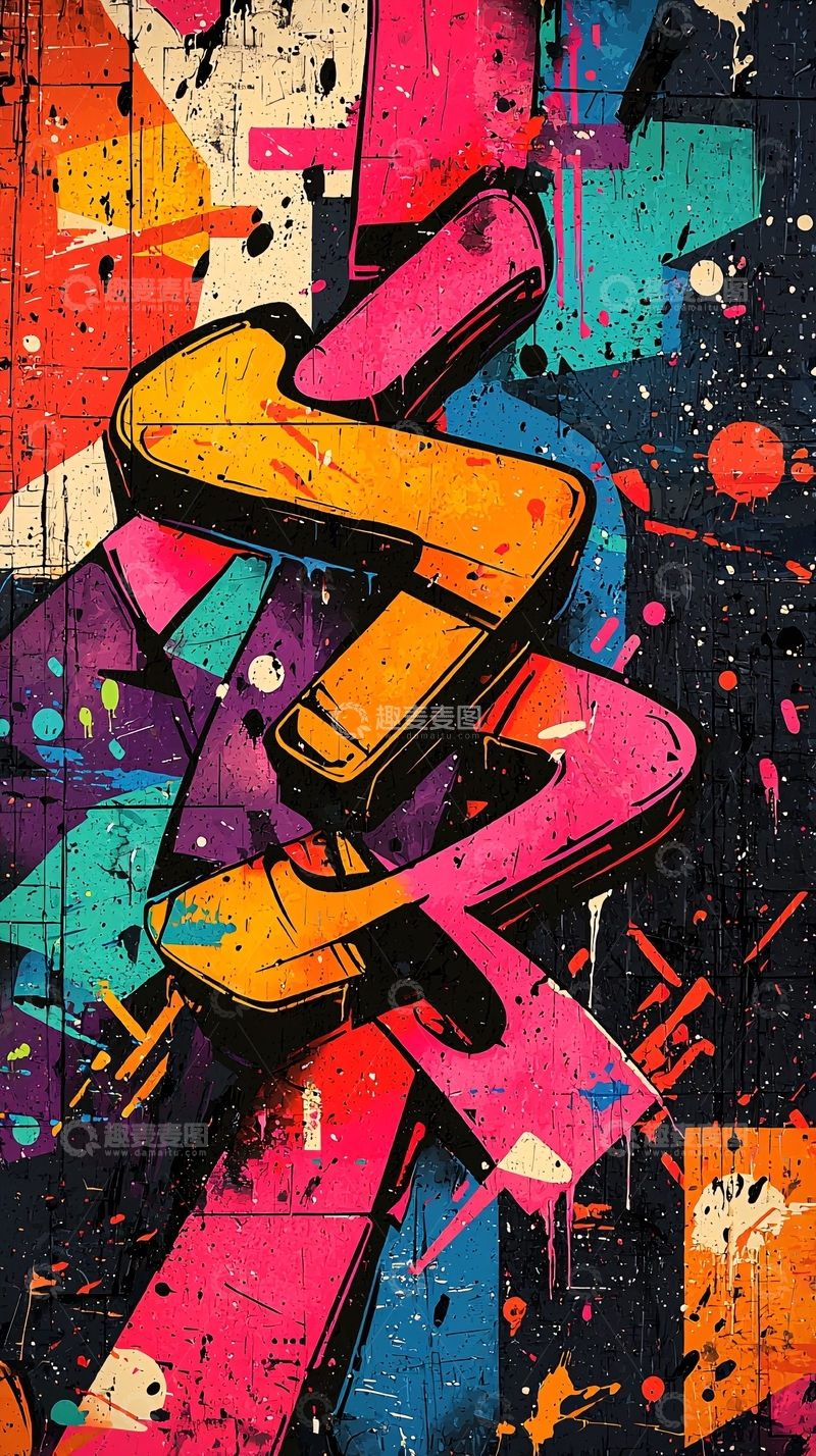 高清大图下载【趣麦麦图】色彩斑斓的抽象涂鸦艺术