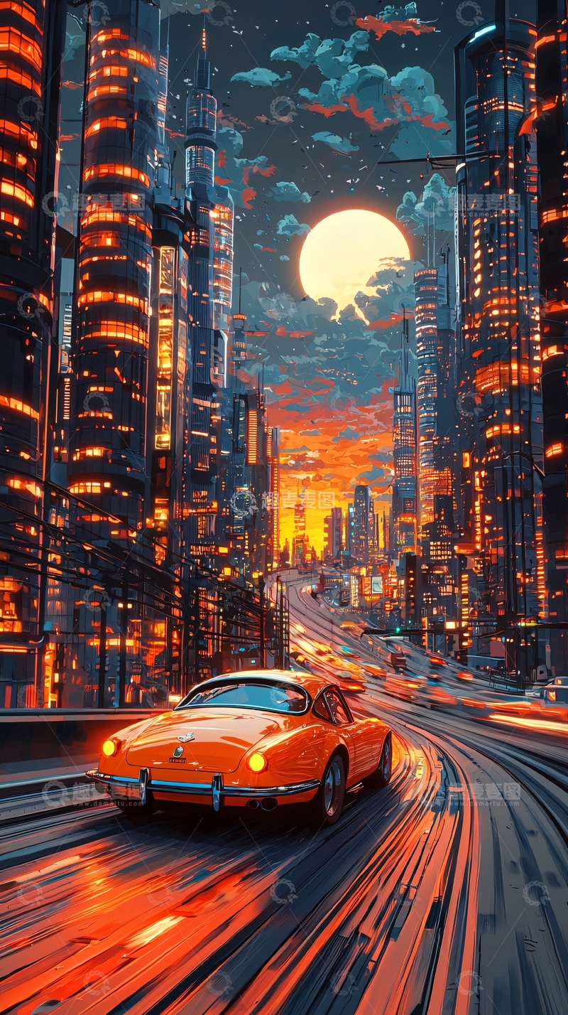 高清大图下载【趣麦麦图】未来都市夜景333