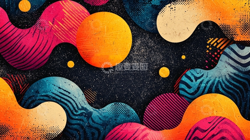高清大图下载【趣麦麦图】抽象彩色液体形状