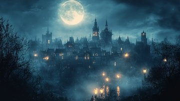 月夜古镇
