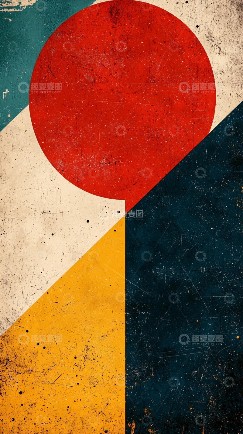 高清大图下载【趣麦麦图】复古几何抽象壁纸