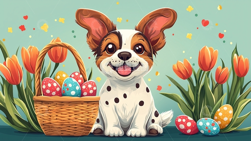 高清大图下载【趣麦麦图】卡通小狗