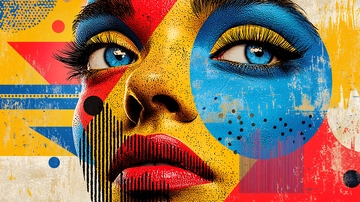 抽象几何彩妆女郎