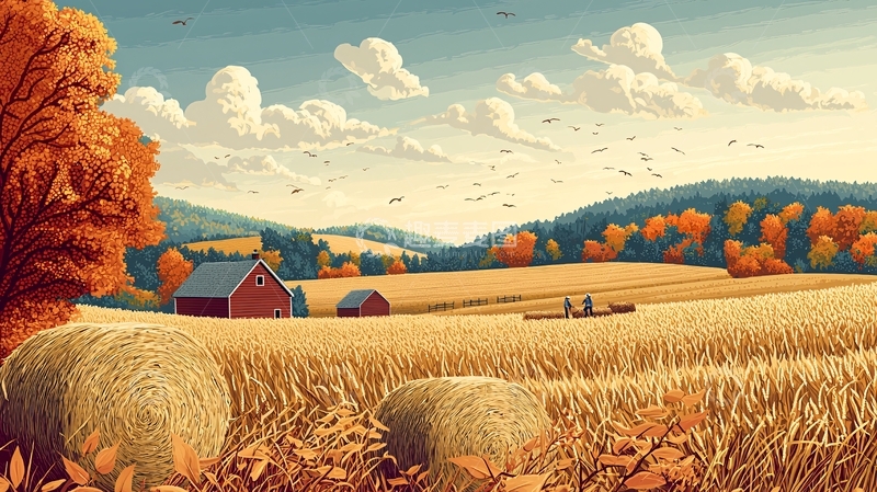 高清大图下载【趣麦麦图】秋日农场田园风光