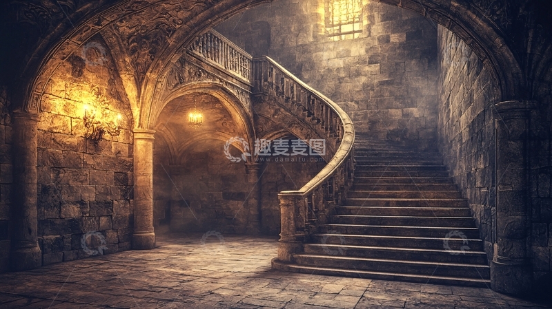 高清大图下载【趣麦麦图】古老神秘的螺旋石阶