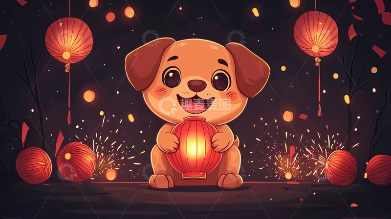 高清大图下载【趣麦麦图】卡通小狗