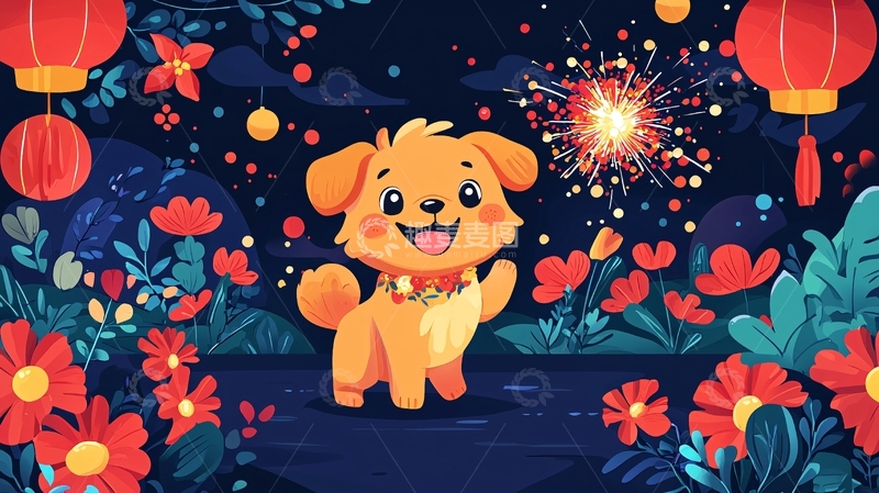 高清大图下载【趣麦麦图】卡通小狗