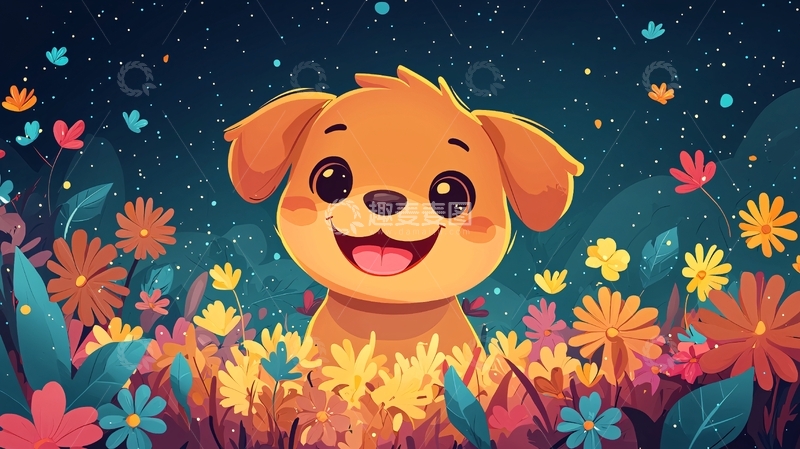 高清大图下载【趣麦麦图】卡通小狗