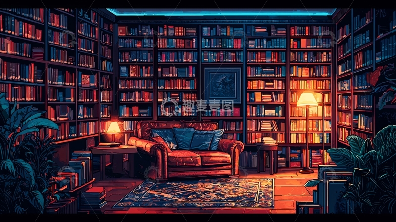 高清大图下载【趣麦麦图】温暖舒适的私人书房