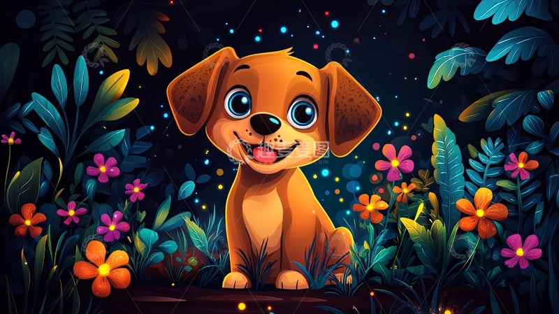 高清大图下载【趣麦麦图】卡通小狗