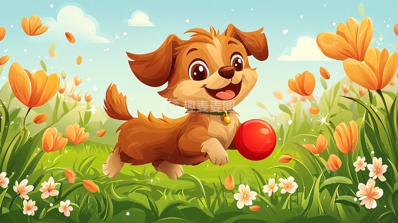 高清大图下载【趣麦麦图】卡通小狗