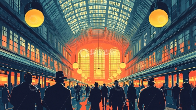 高清大图下载【趣麦麦图】复古风格室内长廊