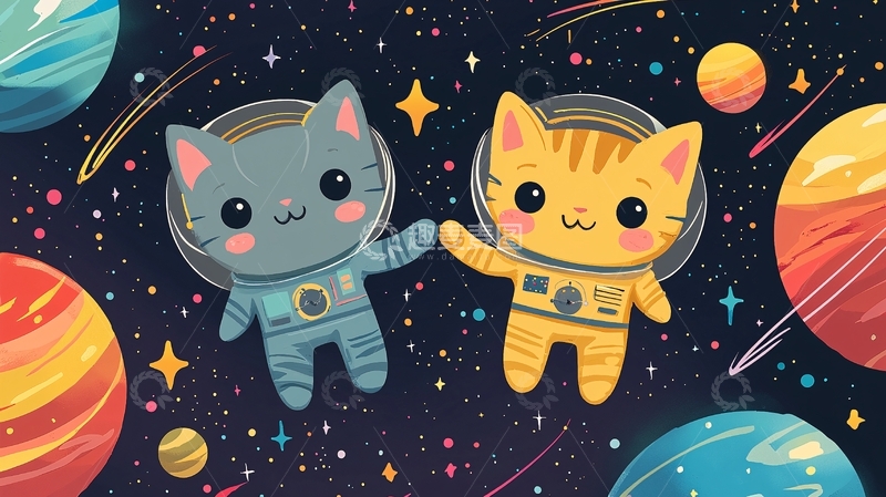 高清大图下载【趣麦麦图】太空猫咪