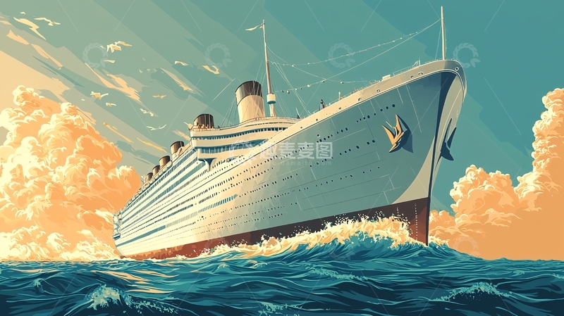 高清大图下载【趣麦麦图】泰坦尼克号邮轮