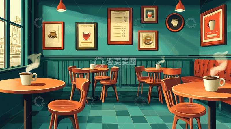 高清大图下载【趣麦麦图】复古咖啡馆