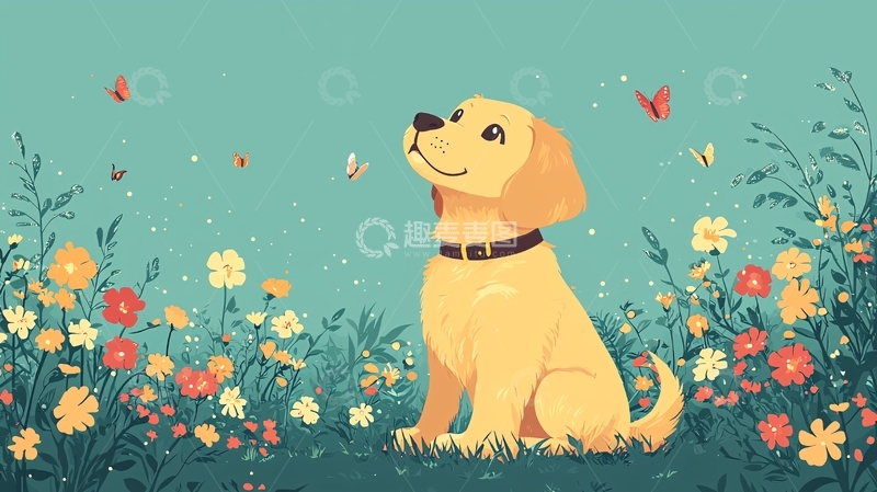 高清大图下载【趣麦麦图】金毛犬