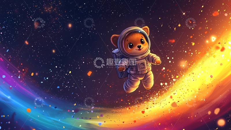 高清大图下载【趣麦麦图】太空宇航员泰迪熊