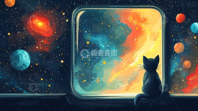 高清大图下载【趣麦麦图】太空猫咪
