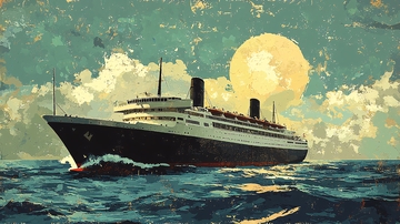 复古邮轮航海图